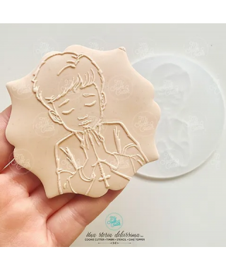 My Smeet Cutter Comunione Cresima Bimbo  In Preghiera Formine Biscotti Cookie Cutter D8,5cm