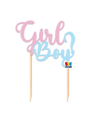 CAKE TOPPER BABY GIRL OR BOY  78 x 21 cm