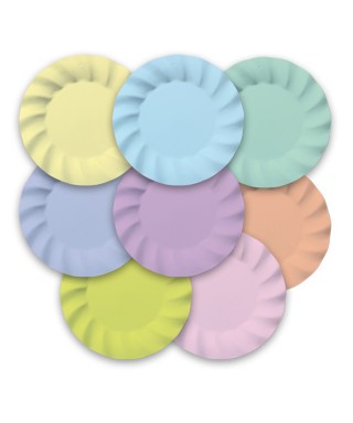 8 Piatti Ø 20 cm Wavy Soft Rainbow