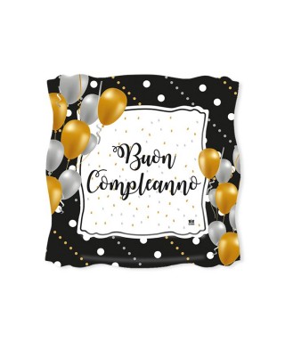8 Piatti 19 x 19 cm Buon Compleanno Prestige