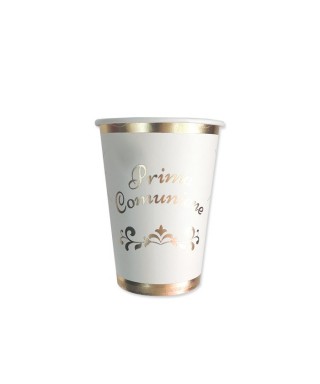 8 Bicchieri 200 cc Prima Comunione Gold Metal
