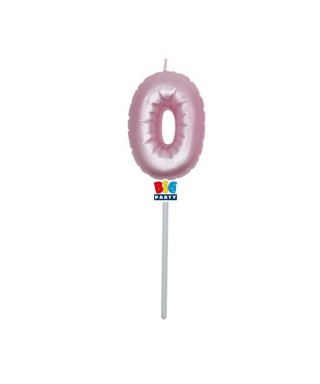 Candelina Balloon Rosa Perla 13 cm Numero