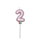 Candelina Balloon Rosa Perla 13 cm Numero