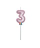 Candelina Balloon Rosa Perla 13 cm Numero