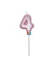 Candelina Balloon Rosa Perla 13 cm Numero