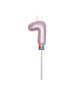 Candelina Balloon Rosa Perla 13 cm Numero