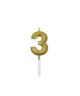 Candelina Prestige Oro Metal 9 cm